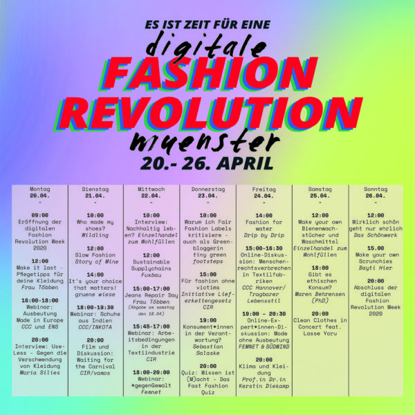Programm Digitale Fashion Revolution Münster