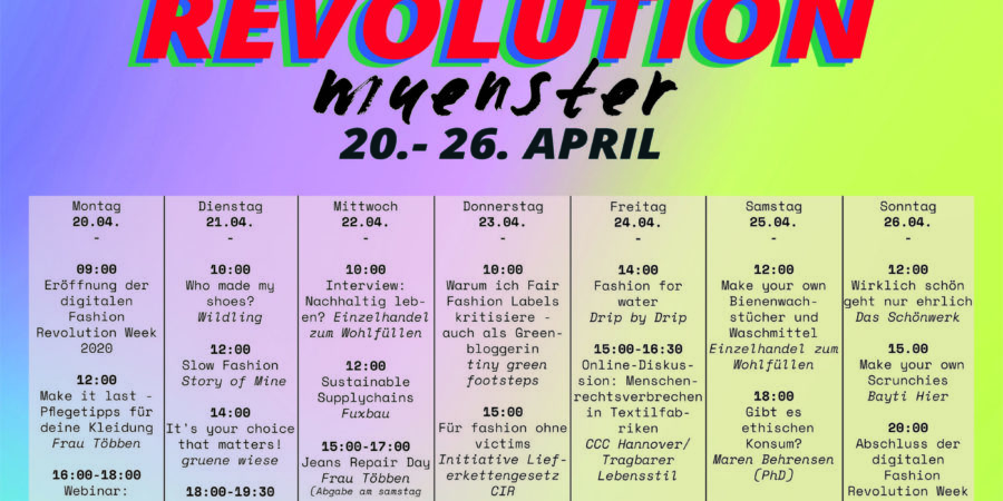 Programm Digitale Fashion Revolution Münster