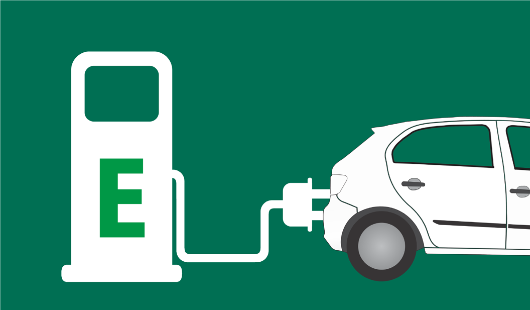 Bild Elektroauto an Steckdose