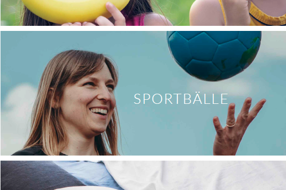 21-2-18_SharepicÖkofaireBeschaffung Kinder mit Bananen, eine Frau, die einen Ball hochwirft und Bettwäsche