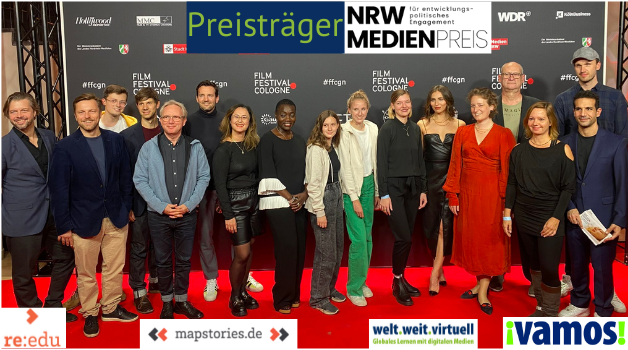 Auf dem Bild sind die Gewinner des NRW-Medienpreises zu sehen.