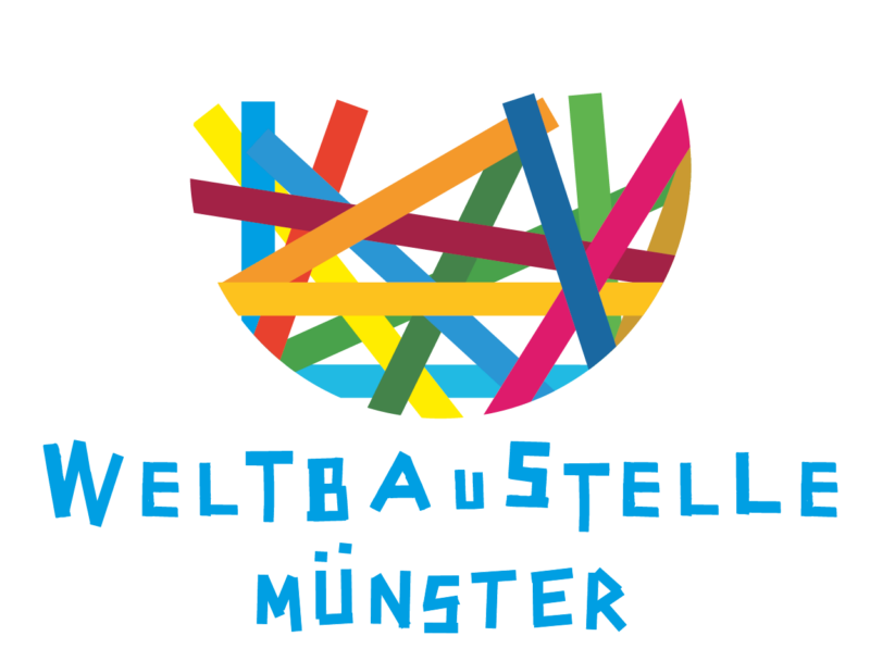 Auf dem Bild ist das Logo de Weltbaustelle Münster zu sehen. 