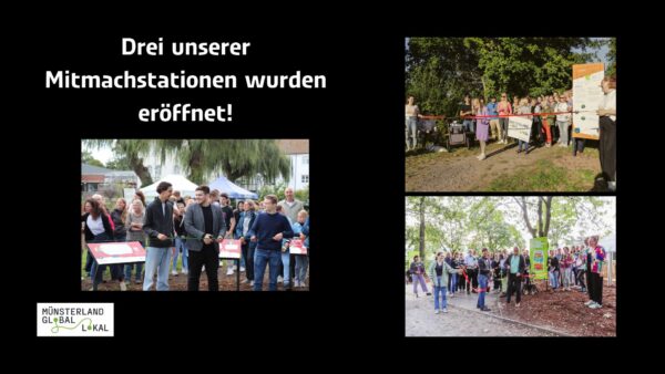 Titelgraphik, Fotos unserer drei Eröffnungen