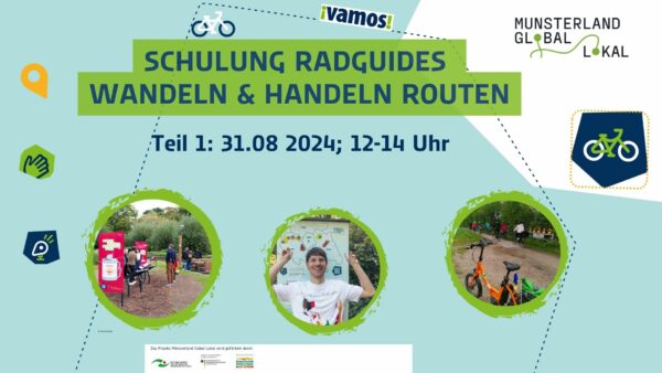 Plakat Schulung Radguides Wandeln und Handeln Routen